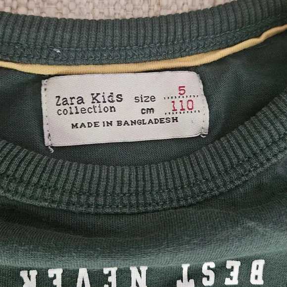 Zara Green Long Sleeve Kids Tee - Picture 4 of 7